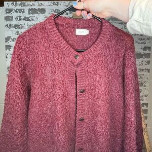 Alps | woman’s vintage cotton mohair blend button down sweater